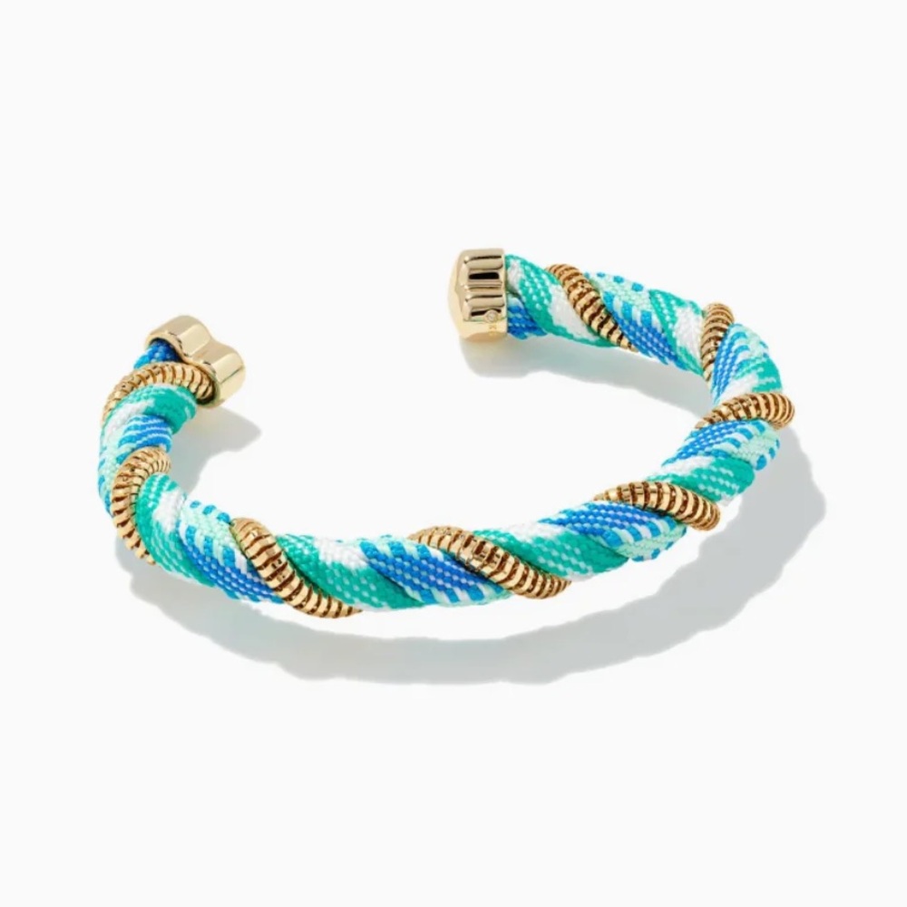 Kendra Scott Masie Cord Cuff Bracelet in Gold Turquoise Mix